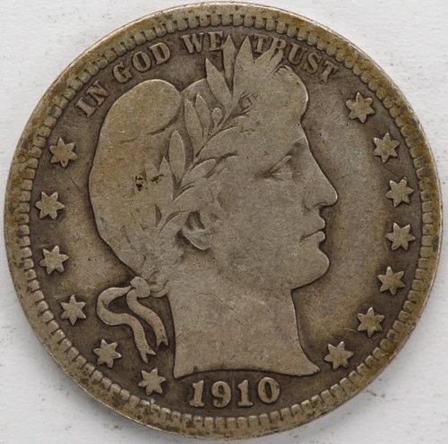 VG+ 1910 Barber Quarter