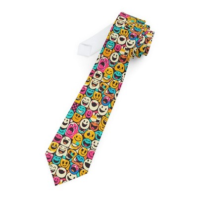 Colorful Smiley Faces Necktie | Emoji Necktie | Pop Art Pattern