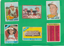 (6) 1962 1965 1966 TOPPS REDS TEAM RC LOT ($50) PURKEY TURNER JAY SISLER BOROS