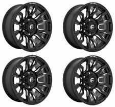 Set 4 18 Fuel D673 Blitz 18x9 8x6.5 Gloss Black Milled Wheels 20mm Truck Rims
