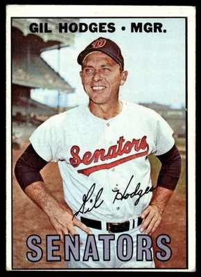1967 TOPPS GIL HODGES 228 VG MGR BASEBALL WASHINGTON SENATORS