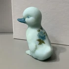 Fenton Duck Blue Satin Hand painted Signed By Artist