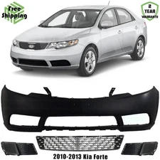 Front Bumper Cover Fascia & Lower Grille KitFor 2010-2013 Kia Forte