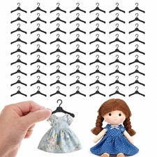 50Pcs Doll Clothes Hangers, Mini Plastic Hangers for 12 Inch Dolls