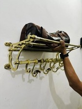 Rack Vintage Luxus Französische Garderobe Gepäck Zug Wandmontage Messing Besc...