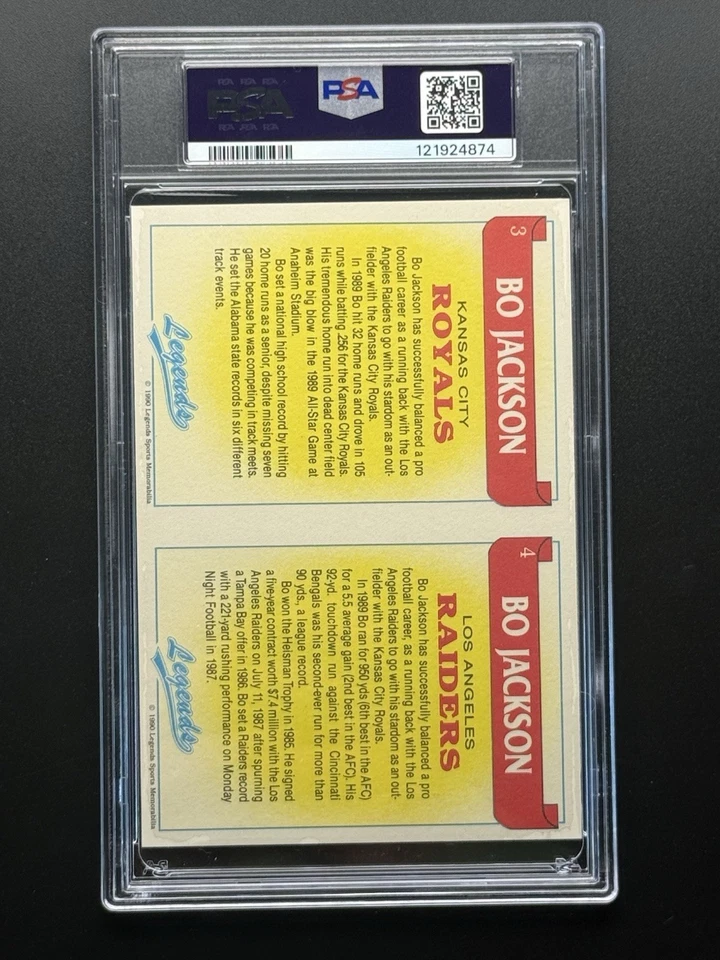 1990 LEGENDS MAGAZINE BO JACKSON INSERT-HAND CUT-PANEL PSA 8 - Image 2 of 2