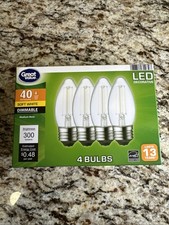 4 pack LED Light Bulb,40W equiv. Candelabra Base, Dimmable, soft white