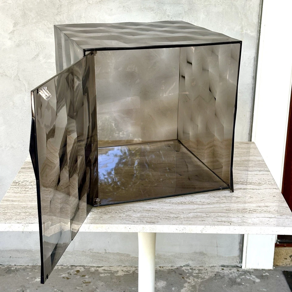 Kartell~Optic~Storage Cube With Door~Fume/Transparent Smoke~Patrick Jouin - Image 2 of 4