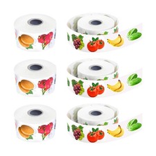 6 Rolls Cute Fruit Sticker Removable Stickers Food Container Labels