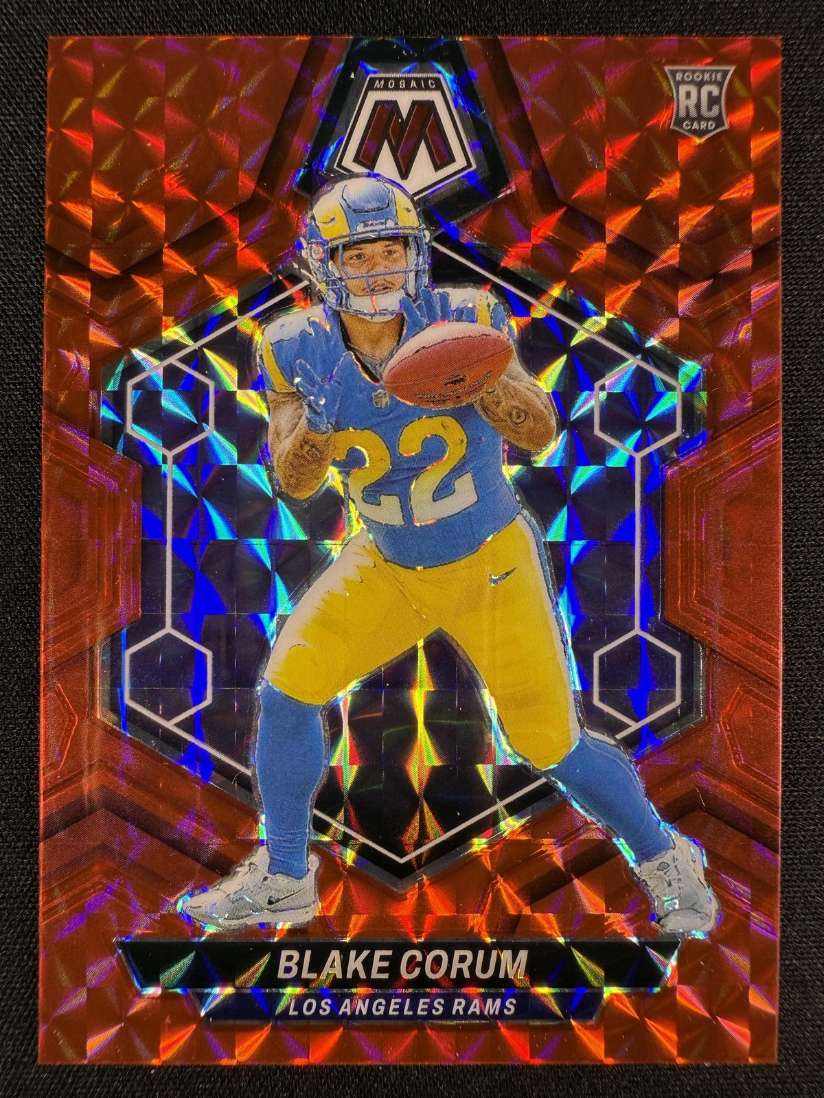 2024 Panini Mosaic #368 Blake Corum Mosaic Red Rookie Prizm