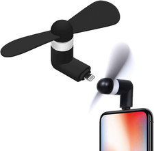 Portable Mini Phone Fan for Iphone with Lightning Connector Compact Cooling US