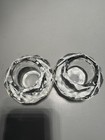 Vintage Pair of Crystal Faceted Tea Light Votive Holders New no Box.
