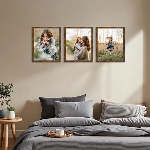 Picture Frame Rustic 8 by 10 Thin Photo Frame for Wall Tabletop 8x10 Brown - Picture 4 of 6