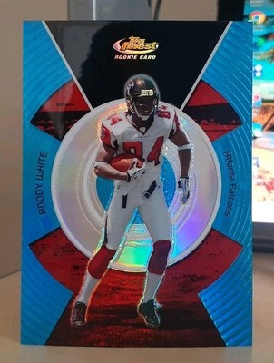 2005 Finest *Blue Refractor* 92/299 Roddy White #124 ATLANTA FALCONS UAB BLAZERS