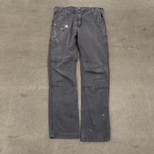 Carhartt Size 33x32 Mens Gray Cotton Blend Paint Splatter Carpenter Pants