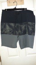 OLD NAVY CALI. MEN'S Board Shorts Size 36 Waist. Black  Gray Hook  Loop NEW
