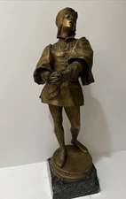 Antique French Bronze Metal Sculpture Portrait Man Men 19th Century Filhastre