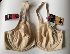 Lilyette By Bali Shaping Minimizer Comfort Lace Underwire Bra 36D Beige 0434 NEW