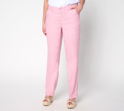SUNNYLiFE Women's Pants Sz 12 Marilyn Linen Trouser Pink A684779