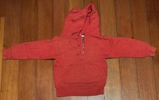 VINTAGE 50s 60s HIDACO RED QUARTER ZIP HOODIE COTTON FLEECE TODDLER INFANT 18M