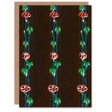 Furuya Korin Japanese Art Card Vintage Floral Textile Pattern