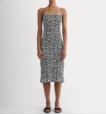 Everlane smocked column midi sundress size small