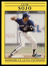 1991 Fleer Luis Sojo Toronto Blue Jays #184