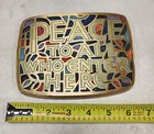 MCM Terra Sancta 1966 Brass Mosaic Plaque "Peace To All Who Enter Here" — photo 1