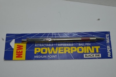 PAPER MATE PowerPoint Ballpoint Pen Stainless Steel Made In Japan Circa 1988 MOC