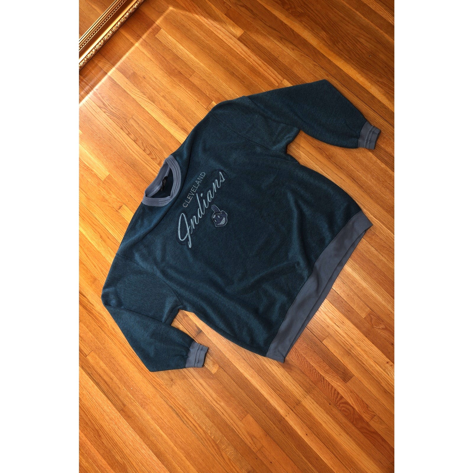 Vintage 90s Lee Cleveland Indians Chief wahoo blue crewneck sweatshirt XXL