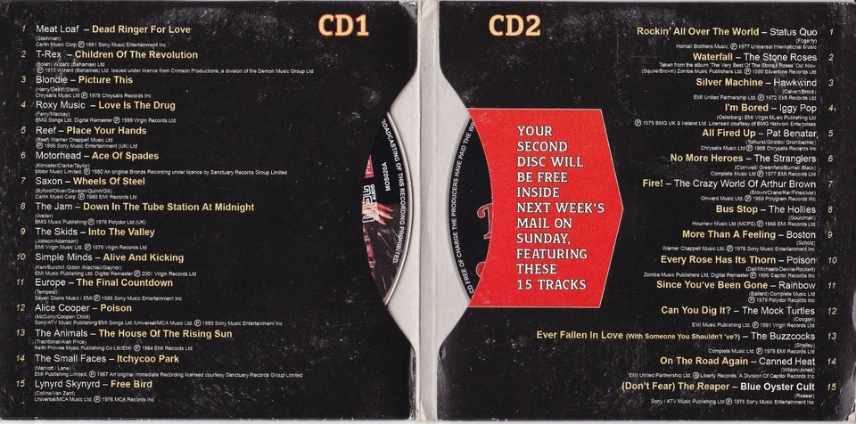 ROCK ANTHEMS ( THE MAIL ON SUNDAY Newspaper Double Album ) - Bild 2 von 3