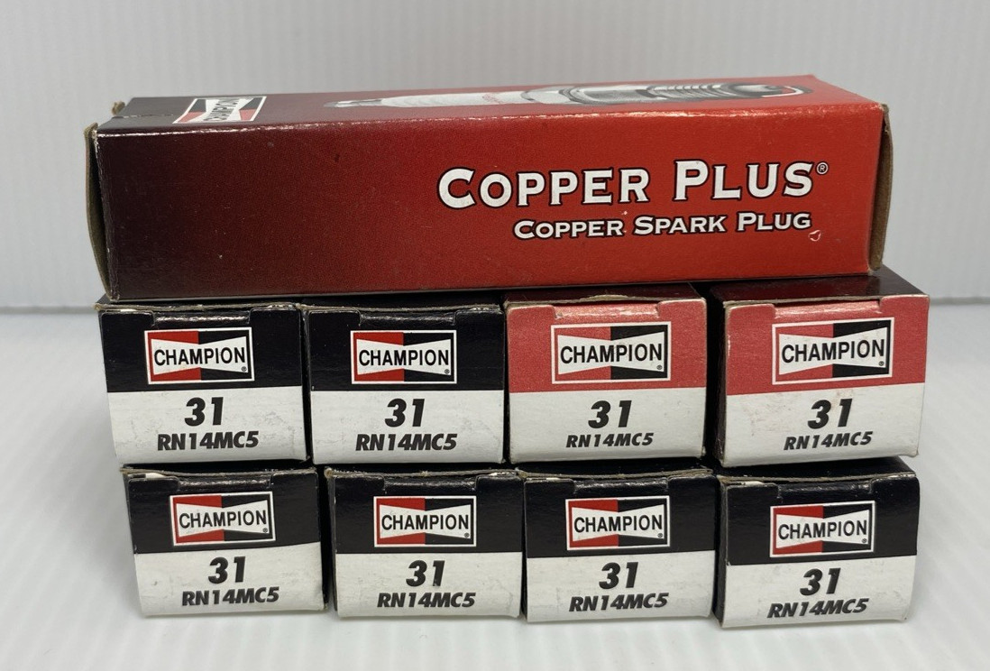 Lot of 9 Champion Copper Plus Spark Plugs 31 RN14MC5