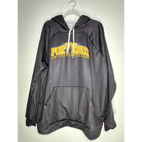 Fanthread Fort Knox United States Army Hoodie Charcoal Heather 2XL Performance