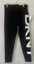 DKNY black Active leggings white logo down leg NWT size S