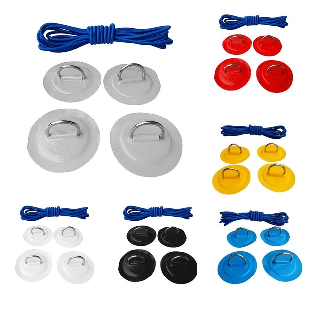 D Ring Pad/Patch Bungee Deck Rigging Cable Kits for Kayak, Inflatable