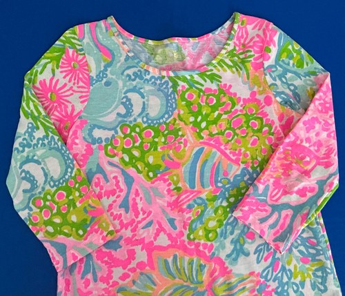 Lilly Pulitzer Girls M Ricca Dress Lovers Coral 2016 Print WORN ONCE - Picture 2 of 8