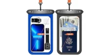 Large Waterproof Phone Pouch Case Underwater Floating Cell Phone Dry Bag 2 Pack