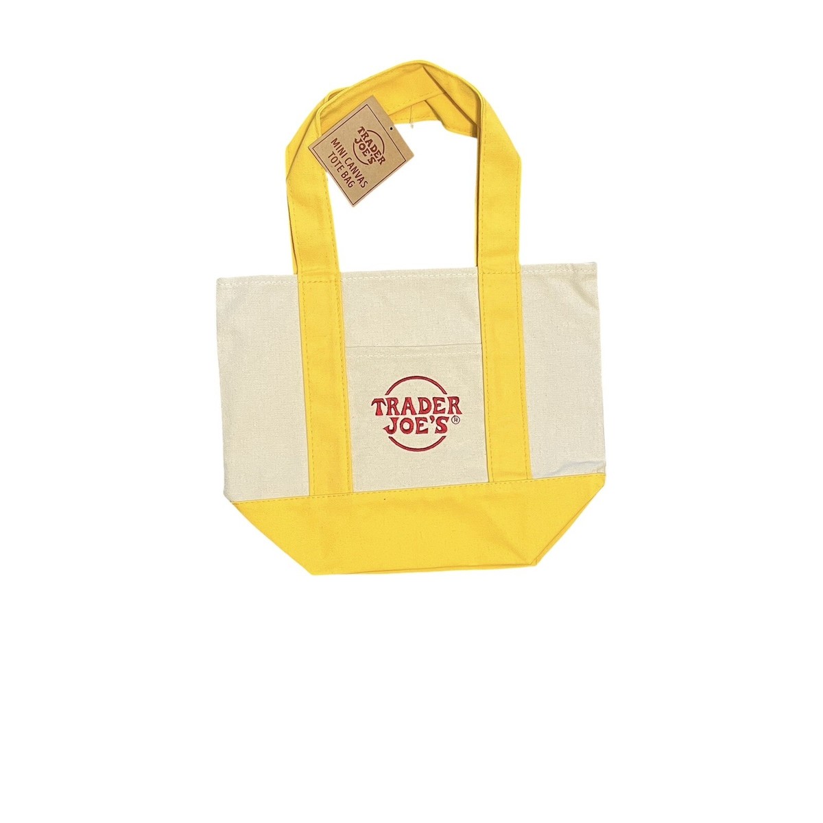 BRAND NEW TRADER JOES CANVAS MINI TOTE BAG FULL SET OF 4 - BLUE