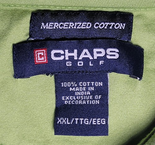 Chaps Golf Herren grün weiß und blau gestreift Kurzarm Polo Größe XXL - Bild 5 von 9