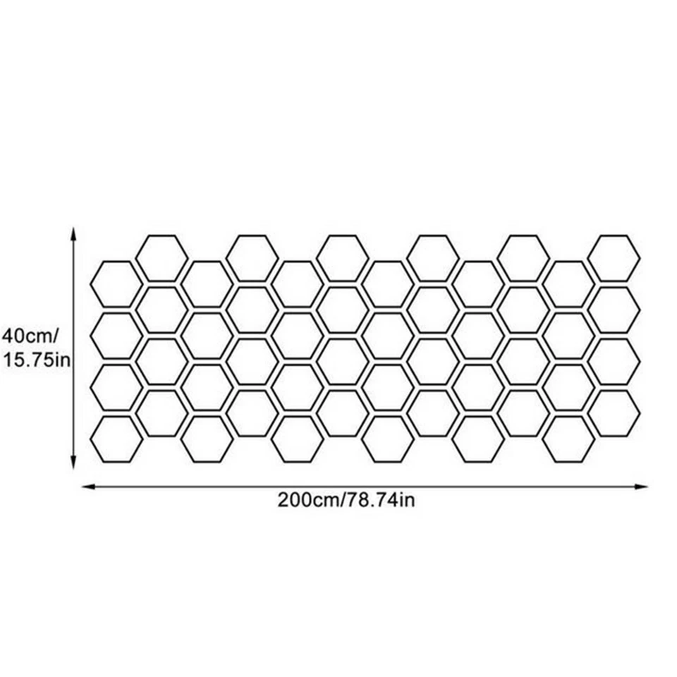 Honeycomb Hexagon Car Graphics Side Stickers Body Side Waist Line Sport Decals - Image 3 of 4