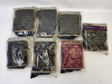 Vtg Silkies Pantyhose Lot of 7 Opaque, TLC Support, Trouser Socks Sz Med Black