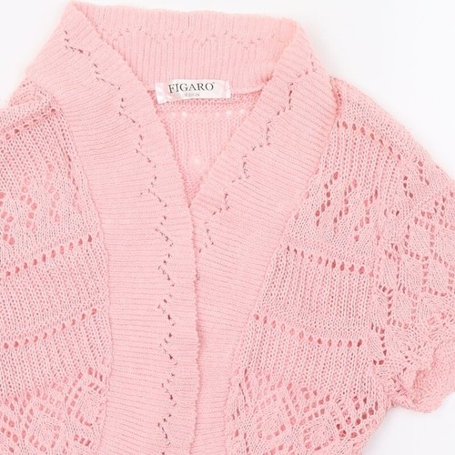 Figaro Girls Pink V-Neck Acrylic Blend Wrap Jumper Size M - Picture 7 of 12