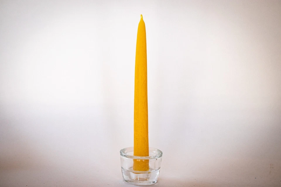 Dipped Taper Candles 100% Pure USA Beeswax Unscented 6" x 5/8" 6 Hour Burn Time - Image 2 of 4