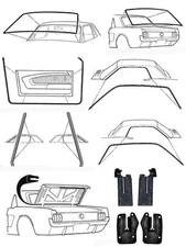 New! 1967 - 1968 Ford MUSTANG Deluxe Weatherstrip Seal Kit Windshield Roof Doors
