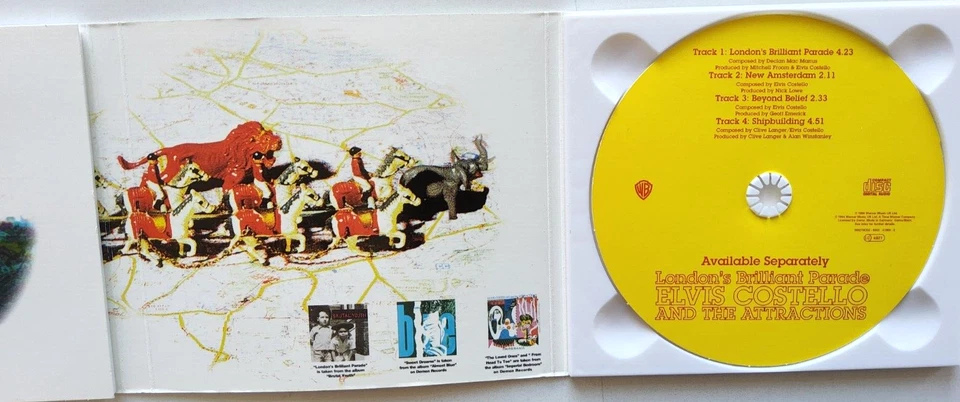 Elvis Costello & The Attractions London's Brilliant Parade LTD ED CD Single 1994 Foto 3 de 3