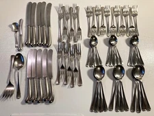 Vintage Cooper Bros & Sons 68 Pc Mixed Lot Flatware - Queen Anne Stainless Satin
