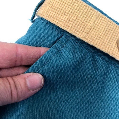 Vtg 80's Men's TURQUOISE USA Made MoD Belted GOLF Pants CASUAL Trousers 36 - Picture 7 of 7
