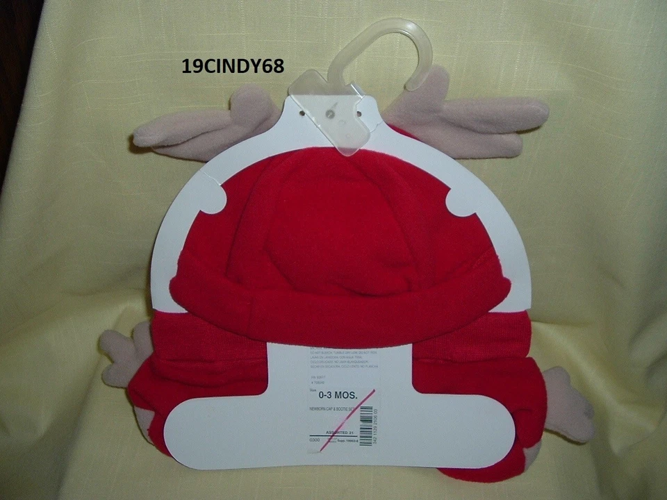NUEVO CONJUNTO GORRA Y BOTÍN DE RENO NAVIDAD BRILLANTE FUTURO, TALLA RECIÉN NACIDO 0-3 MESES Foto 4 de 4