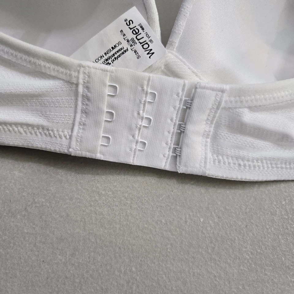 Warners Women Bra 38B White Striped T Shirt Wireless Strap Adjustable - Image 4 of 4