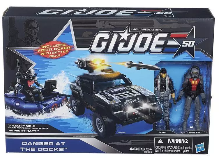 GI JOE DANGER AT THE DOCKS FLINT COBRA EEL NIGHT RAFT VAMP MKII